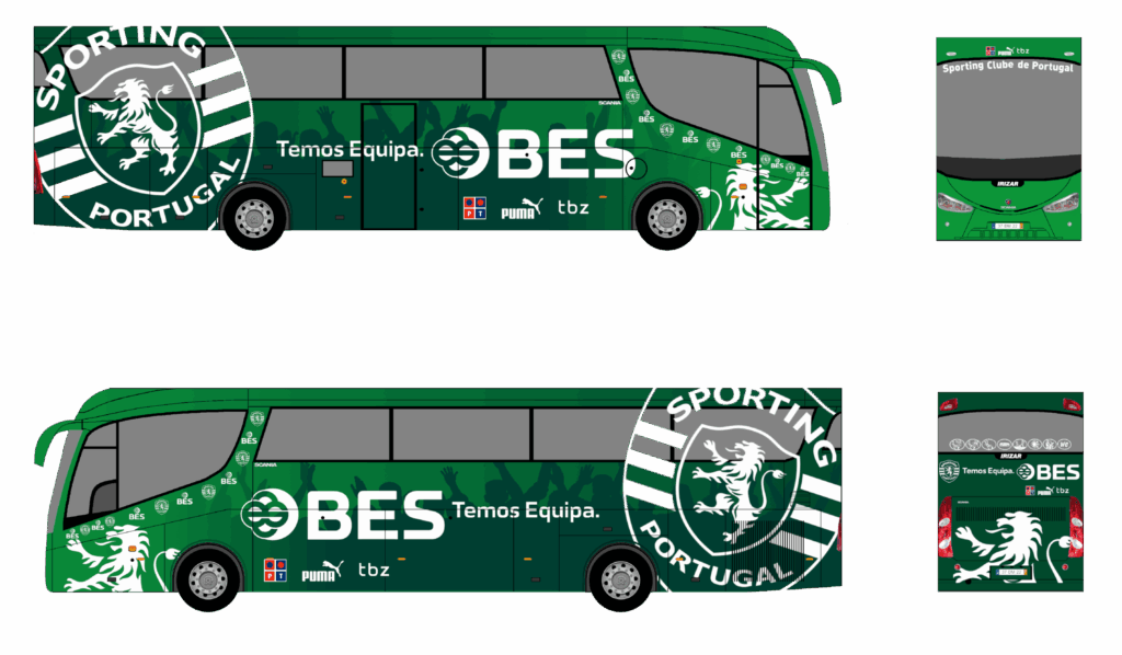 Autocarro Sporting Clube Portugal - 2007 Verde - Scania K420EB Irizar PB - Equipa Principal Futebol