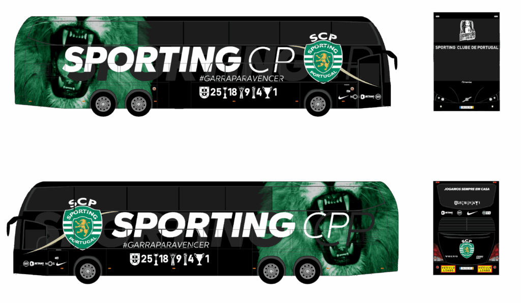 Autocarro Sporting Clube Portugal - 2024-2025 - Volvo Atomic 9 - Equipa Principal Futebol - Bicampeão