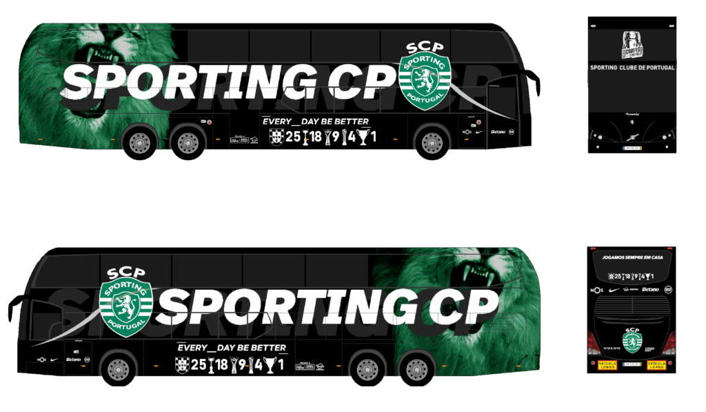 Autocarro Sporting Clube Portugal - 2025-2026_Repsol - Volvo Atomic 9 - Equipa Principal Futebol